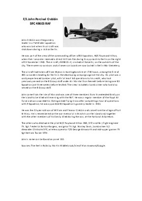 A preview of a PDF biography for Crebbin, John Percival